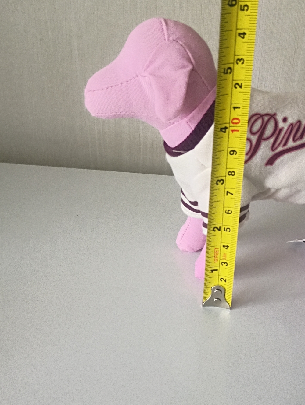 Victoria's Secret Iconic Pink Hound Plush PINK Logo Varsity Sweater Mini - Picture 11 of 11